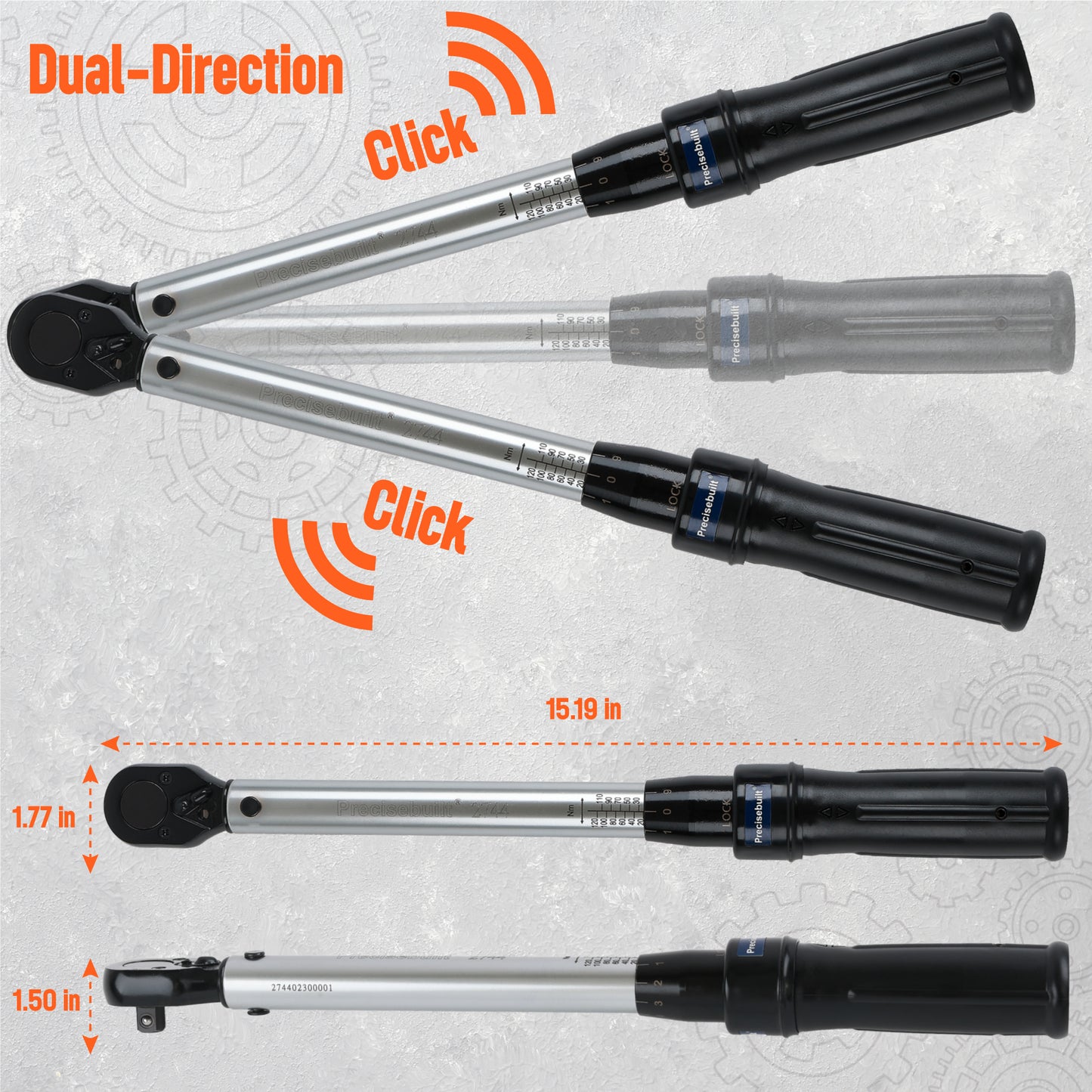 3/8" Drive 120 Nm Click Tech Torque Wrench