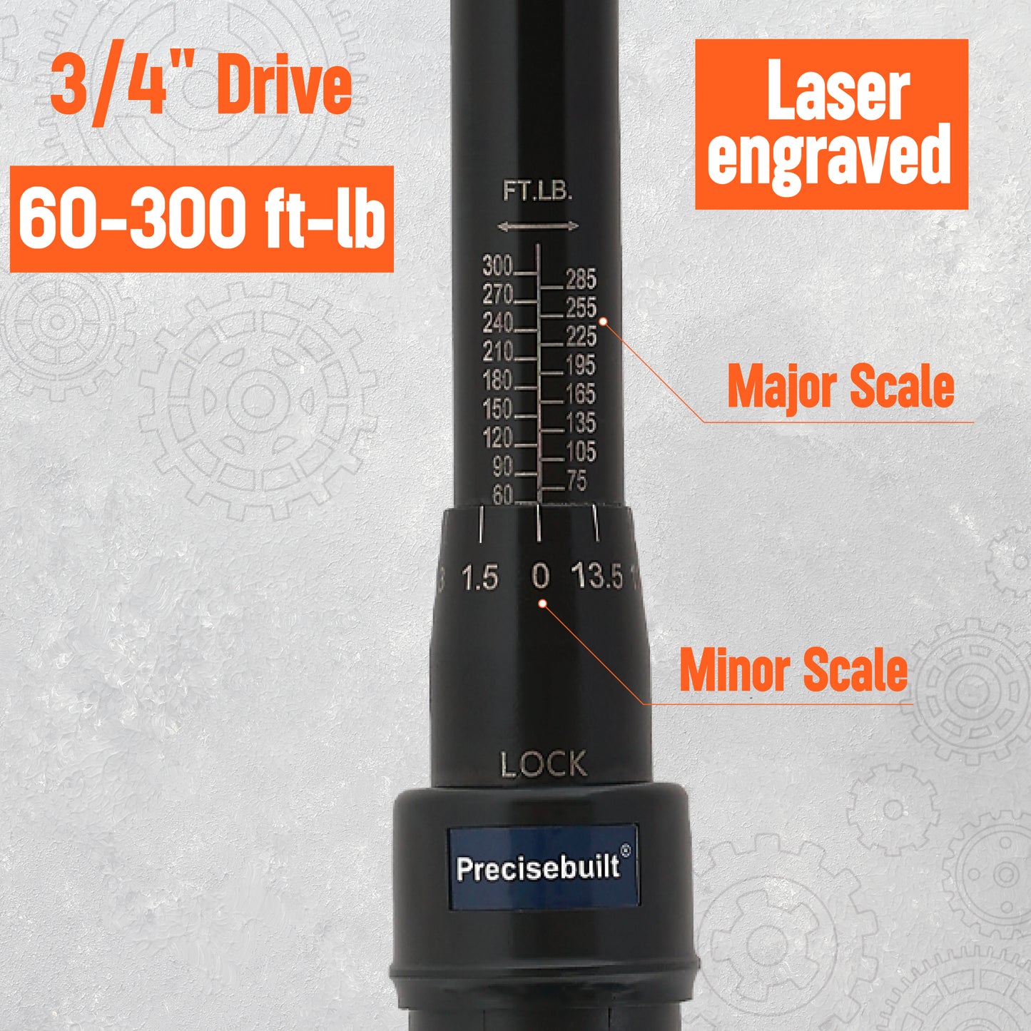 3/4" Drive 60-300 ft-lb Click Tech Torque Wrench