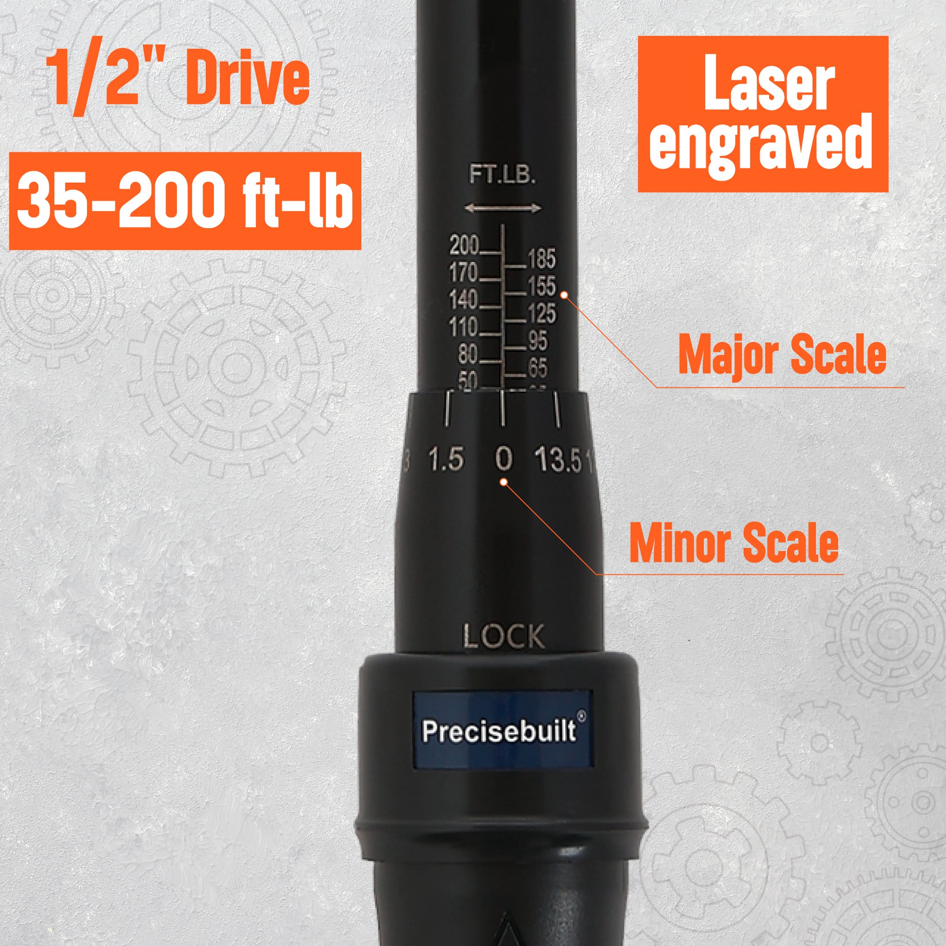 1 Inch Drive Click Torque Wrench, 200 1300Ft Lb/271 1761.5Nm, 48 Tooth Dual D