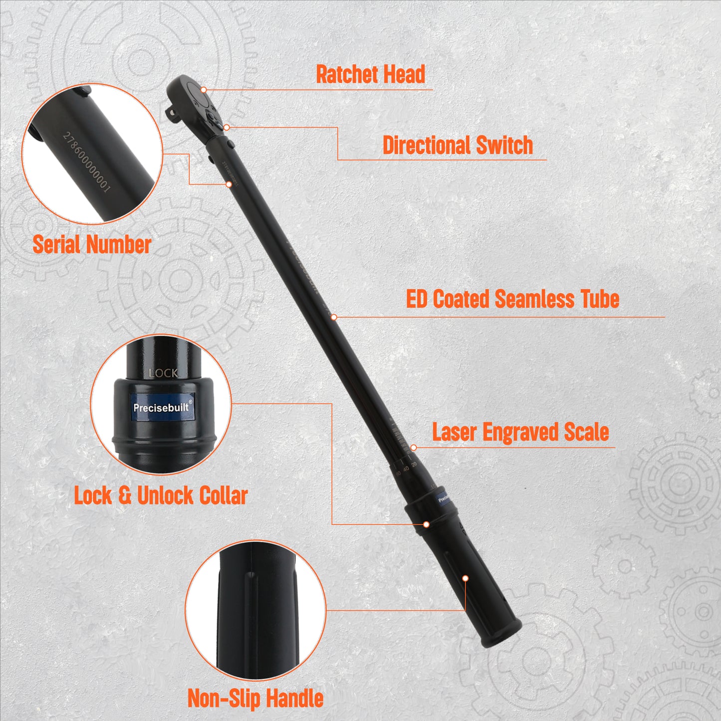 3/8" Drive 200-1000 in-lb Click Tech Torque Wrench