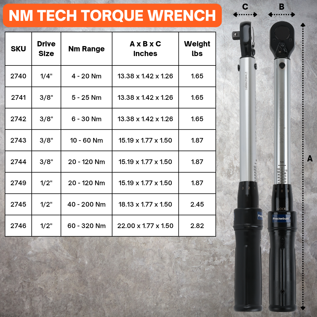 1/2" Drive 320 Nm Click Tech Torque Wrench
